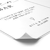 Calligrafie Minimalistisch Open Bar Wedding Sign Poster (Ecke)