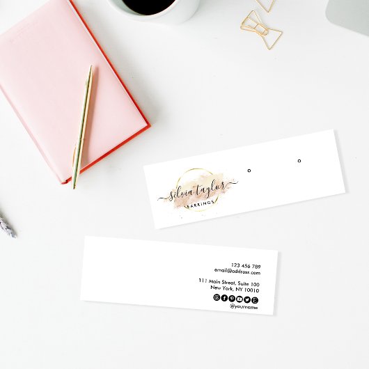 Calligrafie, moderne Aquarellfarben Mini Visitenkarte