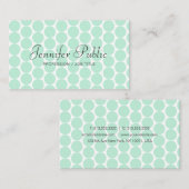 Calligrafie Moderne Vorlage Eleganter Mint Green B Visitenkarte (Vorne/Hinten)
