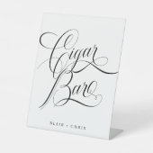 Calligrafie Modernes Hochzeitszeichen für Zigarren Sockelschild (Vorderseite)