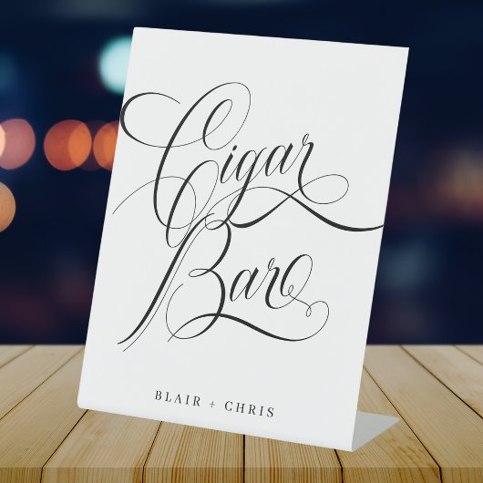 Calligrafie Modernes Hochzeitszeichen für Zigarren Sockelschild