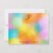 Calligrafie Monogram Template Custom Colorful Mitteilungskarte (Vorderseite)