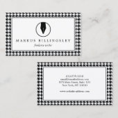 Calligrafie Pen Nib Logo mit Hahnentrittmuster-Mus Visitenkarte (Vorne/Hinten)