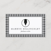 Calligrafie Pen Nib Logo mit Hahnentrittmuster-Mus Visitenkarte (Vorderseite)