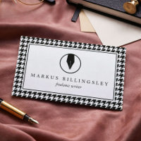 Calligrafie Pen Nib Logo mit Hahnentrittmuster-Mus
