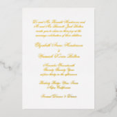 Calligrafie Real Gold & White Classic Wedding Folieneinladung (Vorderseite)