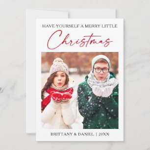 Calligrafie Red Ink Pen Minimalistisches Weihnacht Feiertagskarte