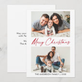 Calligrafie Red Ink Script 2 Foto Weihnachten (Vorne/Hinten)