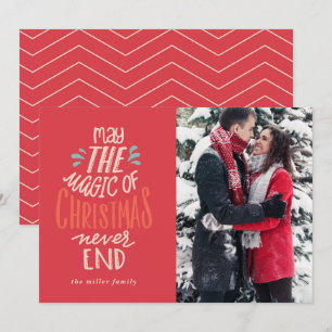 Calligrafie Rotes Foto Weihnachtskarte Einladung