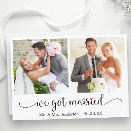 Calligrafie Rotes Herz 2 Foto Wir Got Verheiratet Ankündigung