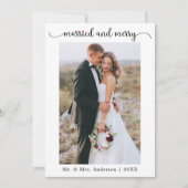 Calligrafie Rotes Herz Verheiratet und Merry Feiertagskarte (Vorderseite)