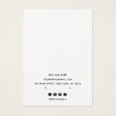 Calligrafie Schwarz-weiß Earring Display Card (Rückseite)