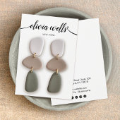 Calligrafie Schwarz-weiß Earring Display Card