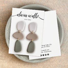 Calligrafie Schwarz-weiß Earring Display Card