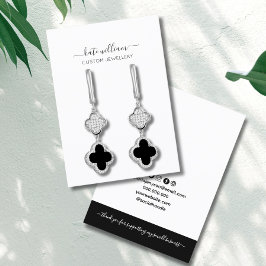 Calligrafie Schwarz-weiß Earring Display Card Visitenkarte