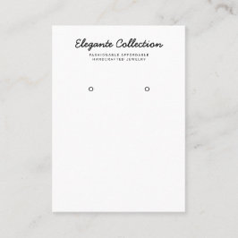 Calligrafie Schwarz-weiß Earring Display Visitenkarte