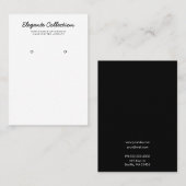 Calligrafie Schwarz-weiß Earring Display Visitenkarte (Vorne/Hinten)