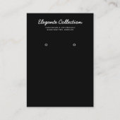 Calligrafie Schwarz-weiß Earring Display Visitenkarte (Vorderseite)
