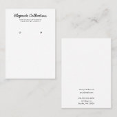 Calligrafie Schwarz-weiß Earring Display Visitenkarte (Vorne/Hinten)