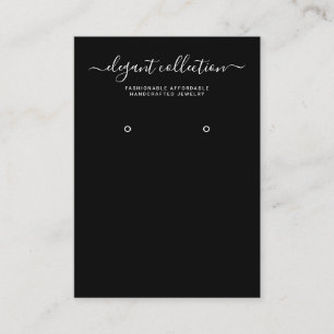 Calligrafie Schwarz-weiß Earring Display Visitenkarte