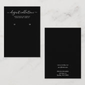 Calligrafie Schwarz-weiß Earring Display Visitenkarte (Vorne/Hinten)
