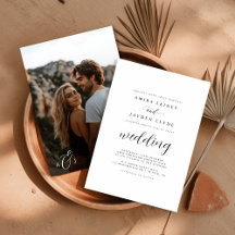 Calligrafie Schwarz-weiß Rustic Boho Foto Wedding