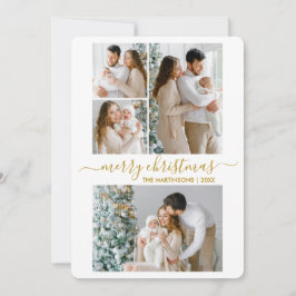 Calligrafie Script 4 Foto Frohe Weihnachtsgolden Feiertagskarte