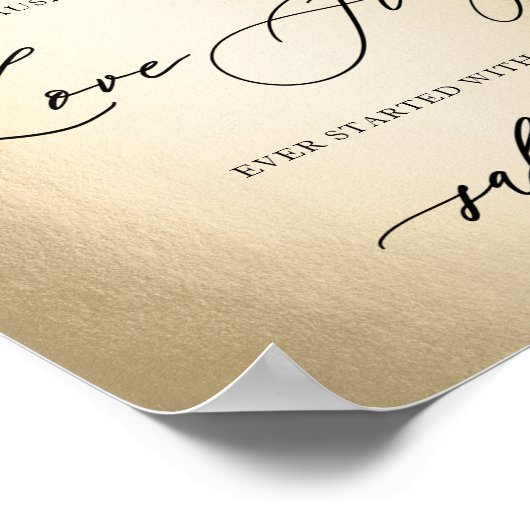 Calligrafie Script Alcohol Liebe Story Wedding Sig Poster (Ecke)