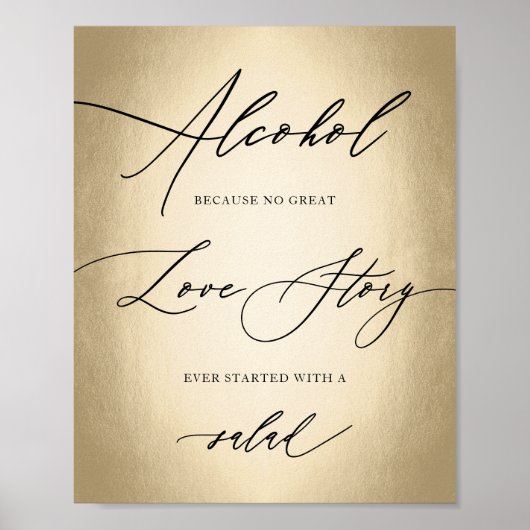 Calligrafie Script Alcohol Liebe Story Wedding Sig Poster (Vorne)