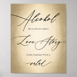 Calligrafie Script Alcohol Liebe Story Wedding Sig Poster