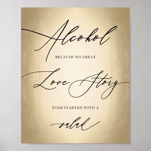 Calligrafie Script Alcohol Liebe Story Wedding Sig Poster (Vorne)