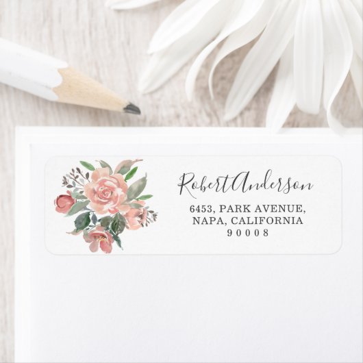 Calligrafie Script Blush Wasserfarbenfarbenadresse (Insitu)