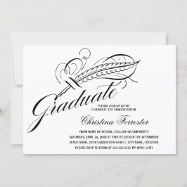 Calligrafie Script Feather Quill Abschluss Einladung
