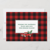 Calligrafie Script Foto Buffalo Kariert Red Truck Karte (Rückseite)