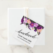 Calligrafie Script Lila Floral Handmade Geschenkanhänger (Beispiel)