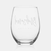 Calligrafie Stilvolle Skriptbezeichnung Bridesmaid Weinglas Ohne Stiel (Rückseite)