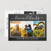 Calligrafie-Tafel HochzeitsfotoCollage Dankeskarte (Vorne/Hinten)