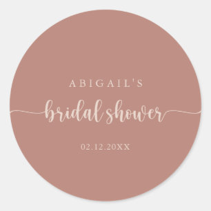 Calligrafie Terracotta Brautparty Gevor Runder Aufkleber