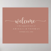 Calligrafie Terracotta Engagement Willkommen Poster (Vorne)