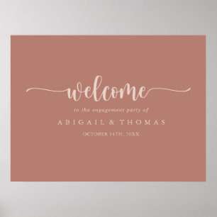 Calligrafie Terracotta Engagement Willkommen Poster
