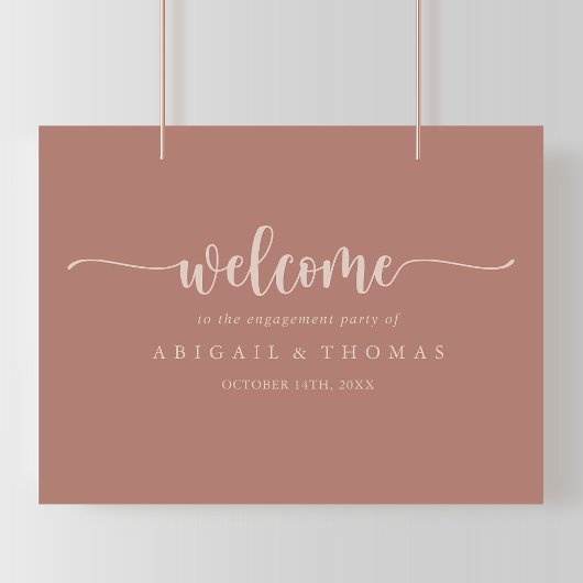 Calligrafie Terracotta Engagement Willkommen Poster