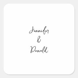 Calligrafie trendy klassische Drehbuch schlicht Pe Quadratischer Aufkleber