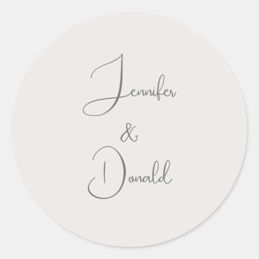 Calligrafie trendy klassische Drehbuch schlicht Pe Runder Aufkleber (Vorderseite)