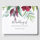 Calligrafie Tropical Colored Floral Wedding Gästebuch (Vorderseite)