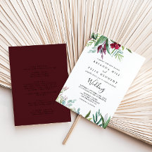 Calligrafie Tropical Floral Front & Back Wedding