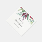 Calligrafie Tropisches Brautparty Serviette (Ecke)