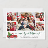 Calligrafie Weihnachten Red Truck 5 Foto Grün (Vorderseite)