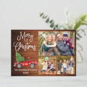 Calligrafie Weihnachten Roter LKW Holz 3 Foto (Stehend Vorderseite)