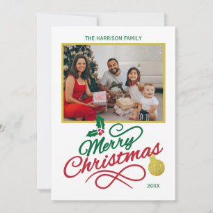 Calligrafie Weihnachtsbell-Fotos Feiertagskarte