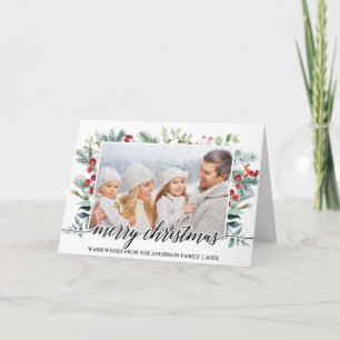 Calligrafie Weihnachtsgrün Familienfalten Foto Fal Feiertagskarte